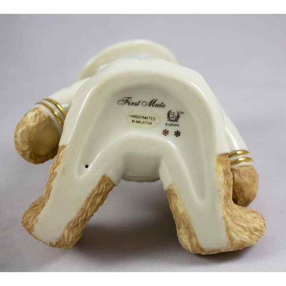 Lenox First Mate China Teddy Bear Sailor Figurine 24K Gold Accents 5.5" 2000 - Picture 5 of 5